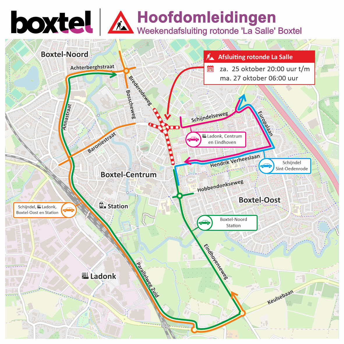 Onderhoud rotonde La Salle uitgesteld