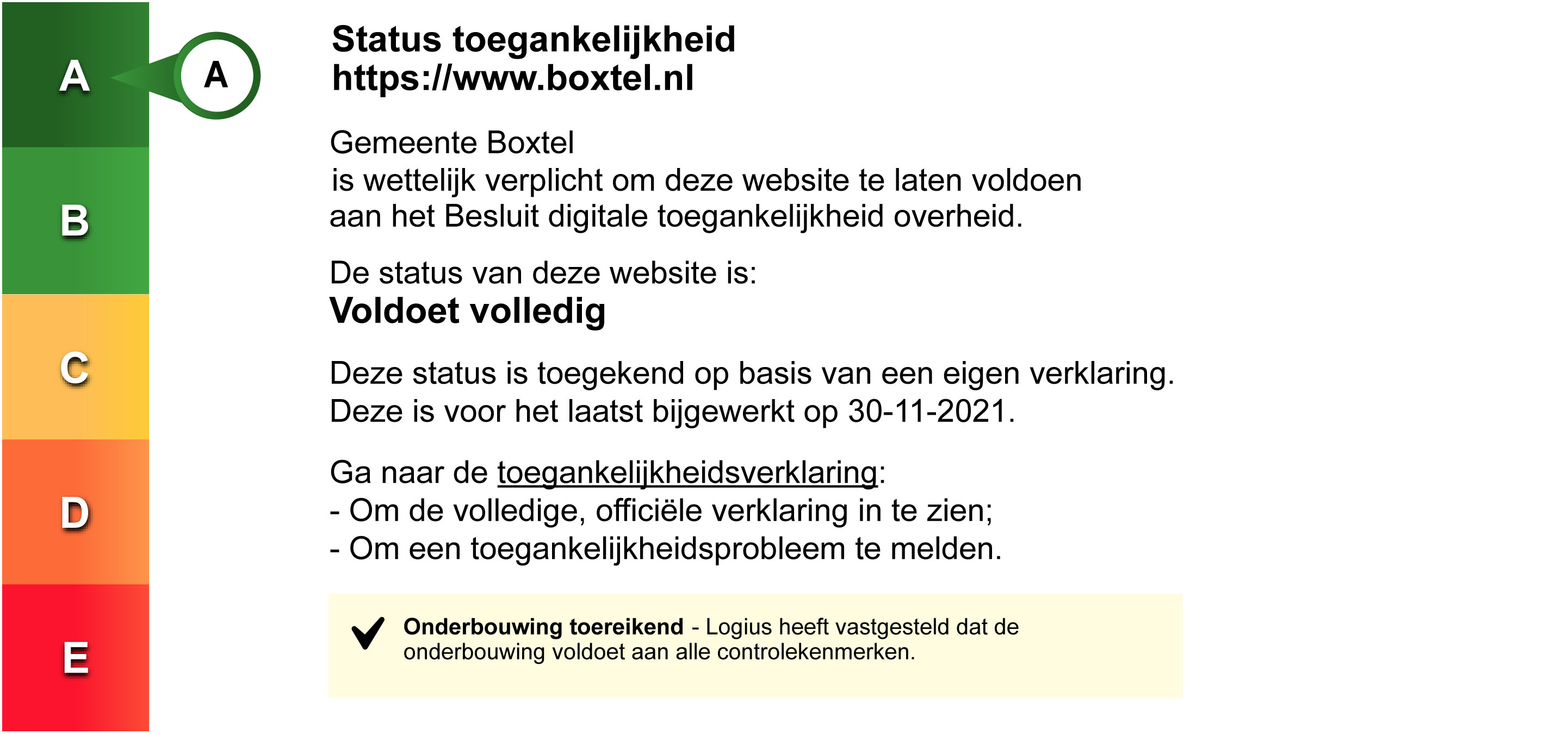 Status toegankelijkheidslabel van Gemeente Sint-Michielsgestel. Volg de link voor de volledige toegankelijkheidsverklaring.