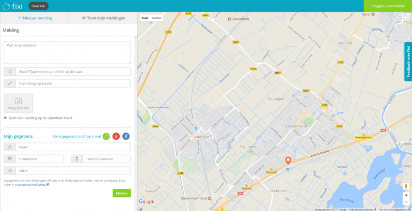 schermafbeelding van de fixi app