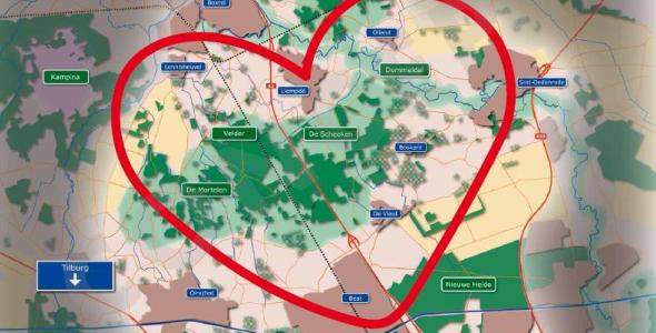 Plattegrond Groene Woud met hart eromheen