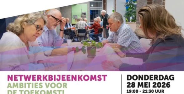 Save the date-poster voor de netwerkbijeenkomst van 28 mei 2026