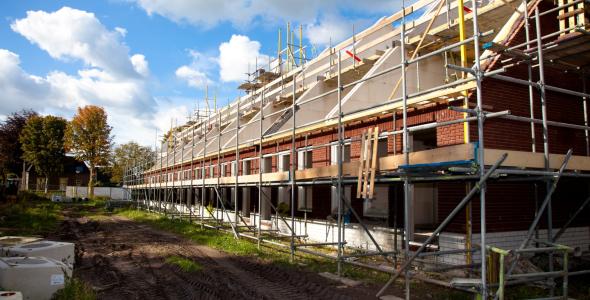 Huizen in aanbouw