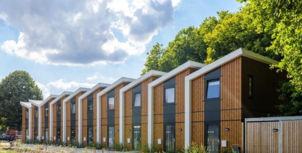 impressie van de te plaatsen woningen