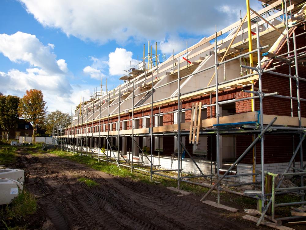 Huizen in aanbouw