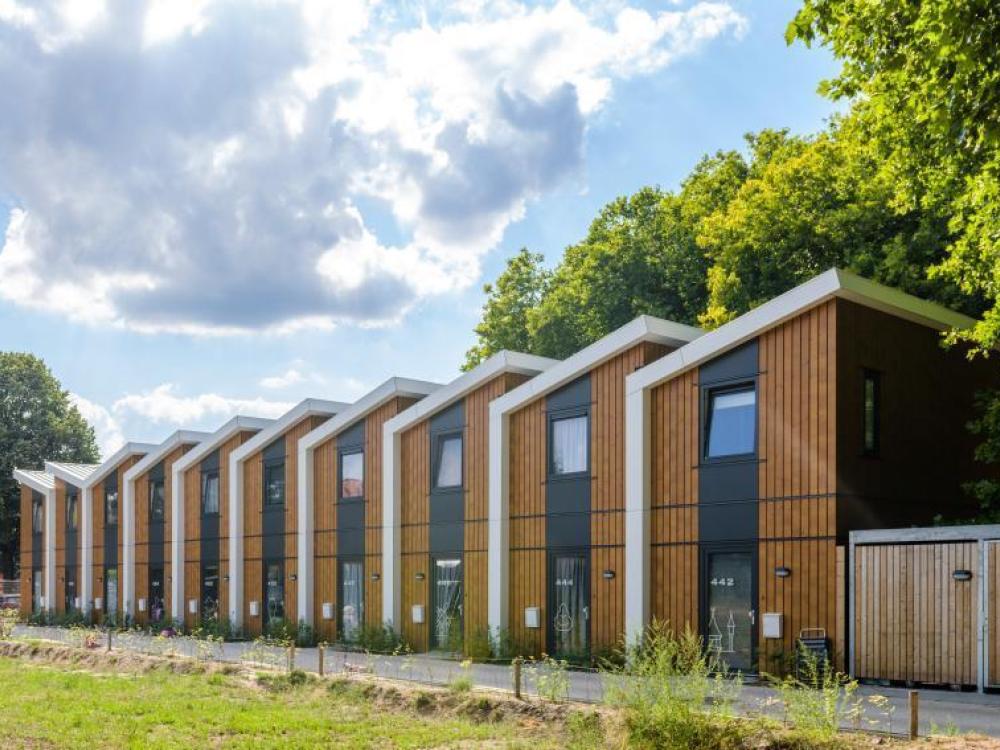 impressie van de te plaatsen woningen